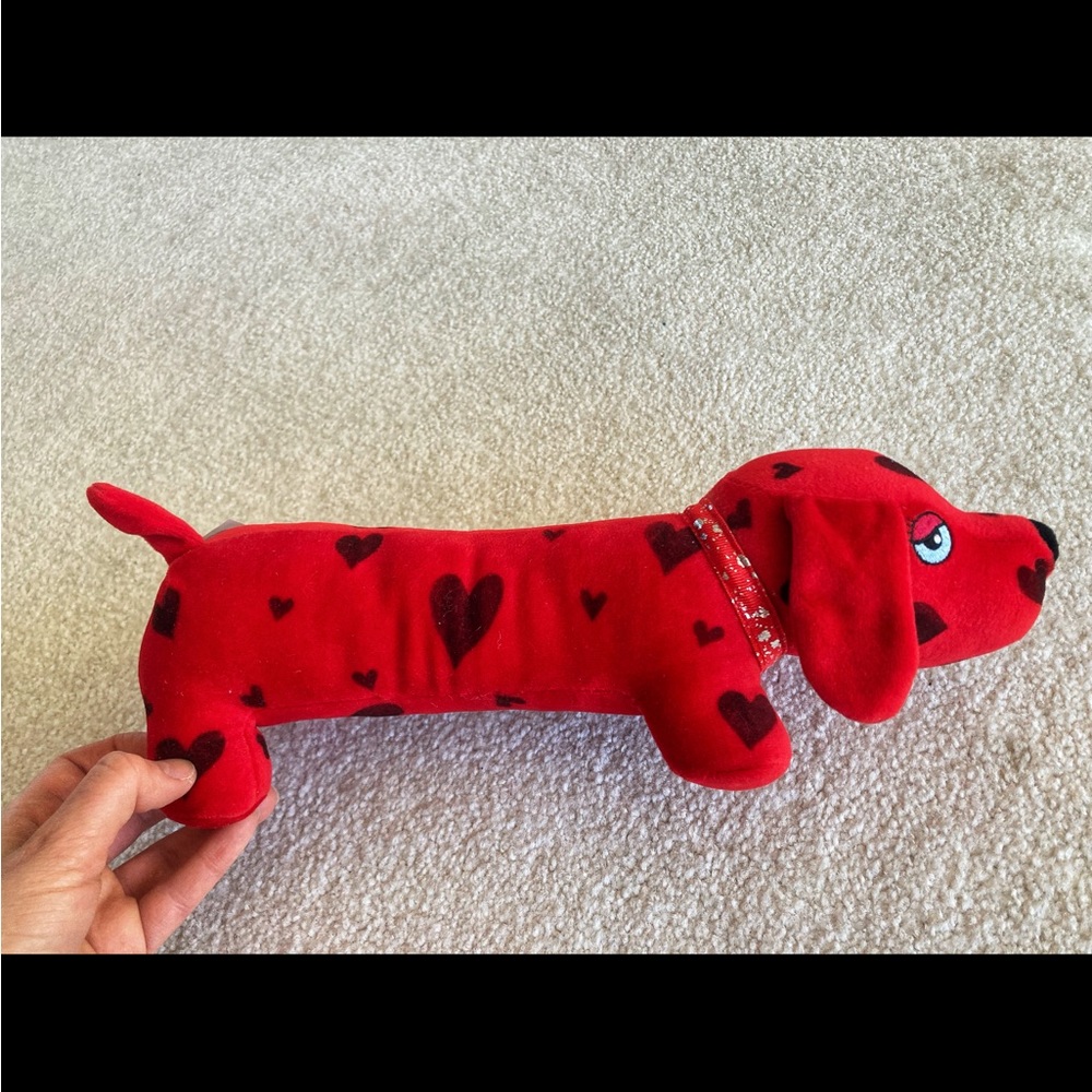 SOLD Plush Stuffed Wiener Dog with Hearts